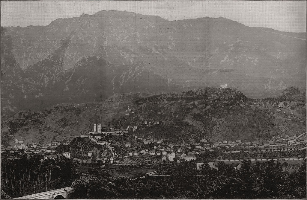 Bellinzona, the capital of the Swiss Italian canton of Ticino. Switzerland 1890
